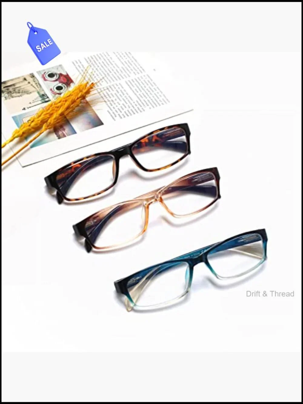 Blue Light Blocking Reading Glasses 6 Pack Spring Hinge Readers